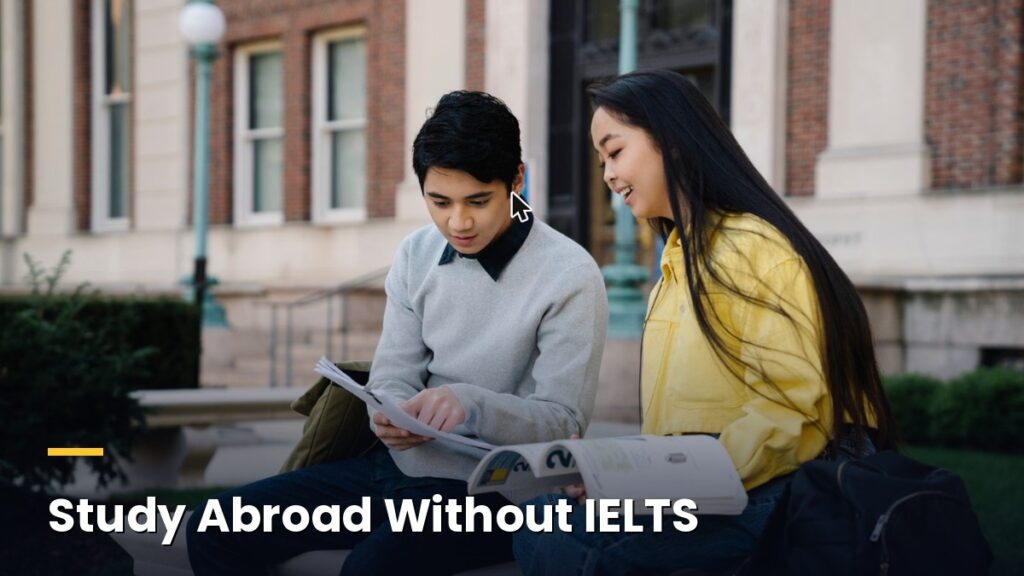Study Abroad Without IELTS: Top Countries, Accepted Alternatives & MOI Proof Two international students studying together representing study abroad without IELTS